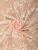 Soft Blush Peach Pink Floral Sequins and Beads Embroidered Design Net Designer Saree with Designer Border