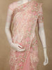 Soft Blush Peach Pink Floral Sequins and Beads Embroidered Design Net Designer Saree with Designer Border