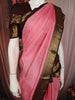 Soft Blush Pink Butta Peacock Butta Zari Woven Design Pure Kanchipuram Silk Saree with Contrast Retta Patta Border