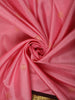 Soft Blush Pink Butta Peacock Butta Zari Woven Design Pure Kanchipuram Silk Saree with Contrast Retta Patta Border