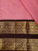 Soft Blush Pink Butta Peacock Butta Zari Woven Design Pure Kanchipuram Silk Saree with Contrast Retta Patta Border