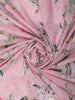 Soft Blush Pink Floral Printed Design Chiffon Fancy Saree with Designer Border