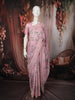 Soft Blush Pink Floral Printed Design Chiffon Fancy Saree with Designer Border