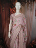 Soft Blush Pink Floral Printed Design Chiffon Fancy Saree with Designer Border