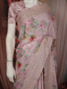 Soft Blush Pink Floral Printed Design Chiffon Fancy Saree with Designer Border