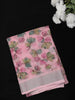 Soft Blush Pink Floral Printed Design Mixed Cotton Saree