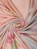Soft Blush Pink Floral Printed Design Pure Tussar Saree with Stone Work Border