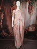 Soft Blush Pink Floral Printed Design Pure Tussar Saree with Stone Work Border