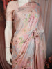 Soft Blush Pink Floral Printed Design Pure Tussar Saree with Stone Work Border