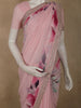 Soft Blush Pink Floral Sequins Embroidered Design Pure Chiffon Fancy Saree