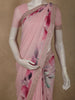 Soft Blush Pink Floral Sequins Embroidered Design Pure Chiffon Fancy Saree