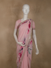 Soft Blush Pink Floral Sequins Embroidered Design Pure Chiffon Fancy Saree