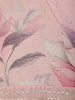 Soft Blush Pink Floral Sequins Embroidered Design Pure Chiffon Fancy Saree