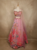 Soft Blush Pink Floral Sequins and Beads Embroidered Design Net Fancy Lehenga With Net Dupatta