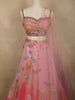 Soft Blush Pink Floral Sequins and Beads Embroidered Design Net Fancy Lehenga With Net Dupatta