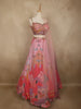 Soft Blush Pink Floral Sequins and Beads Embroidered Design Net Fancy Lehenga With Net Dupatta