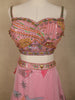Soft Blush Pink Floral Sequins and Beads Embroidered Design Net Fancy Lehenga With Net Dupatta