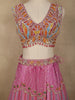 Soft Blush Pink Floral Sequins and Beads Embroidered Design Net Fancy Lehenga With Net Dupatta