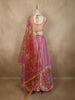 Soft Blush Pink Floral Sequins and Beads Embroidered Design Net Fancy Lehenga With Net Dupatta