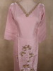 Soft Blush Pink Floral Sequins and Beads Embroidered Design Organza Straight Cut Salwar Suit