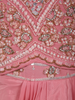Soft Blush Pink Floral Sequins and Beads Embroidered Design Satin Kids Skirt and Top Paired with Dupatta