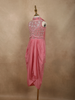 Soft Blush Pink Floral Sequins and Beads Embroidered Design Satin Kids Skirt and Top Paired with Dupatta