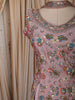 Soft Blush Pink Floral Sequins and Beads Embroidered Design Satin Palazzo Suit with Choker Dupatta