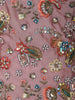 Soft Blush Pink Floral Sequins and Beads Embroidered Design Satin Palazzo Suit with Choker Dupatta