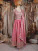 Soft Blush Pink Floral Sequins and Zari Embroidered Design Tissue Lehenga With Dupatta