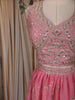 Soft Blush Pink Floral Sequins and Zari Embroidered Design Tissue Lehenga With Dupatta