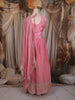 Soft Blush Pink Floral Sequins and Zari Embroidered Design Tissue Lehenga With Dupatta