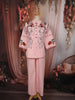 Soft Blush Pink Floral Thread Embroidered Design Cotton Co-ord Set