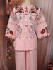 Soft Blush Pink Floral Thread Embroidered Design Cotton Co-ord Set