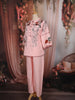 Soft Blush Pink Floral Thread Embroidered Design Cotton Co-ord Set