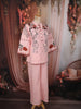 Soft Blush Pink Floral Thread Embroidered Design Cotton Co-ord Set