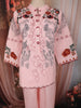 Soft Blush Pink Floral Thread Embroidered Design Cotton Co-ord Set