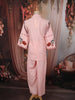 Soft Blush Pink Floral Thread Embroidered Design Cotton Co-ord Set