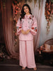 Soft Blush Pink Floral Thread Embroidered Design Cotton Co-ord Set