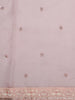 Soft Blush Pink Floral Thread Embroidered Design Pure Tussar Party Wear Saree with Thread Work Border
