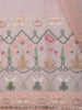 Soft Blush Pink Floral Thread Embroidered Design Pure Tussar Party Wear Saree with Thread Work Border