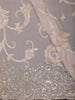 Soft Blush Pink Floral Vine Thread Embroidered Design Chiffon Fancy Saree with Scalloped Border