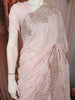 Soft Blush Pink Floral Vine Thread Embroidered Design Chiffon Fancy Saree with Scalloped Border