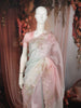 Soft Blush Pink Floral and Leaf Zari Embroidered Design Pure Organza Party Wear Saree with Scalloped