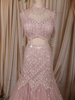Soft Blush Pink Heavy Sequins Embroidered Design Mermaid Net Lehenga with Cape