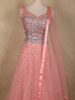Soft Blush Pink Heavy Sequins Embroidered Design Net Lehenga With Net Dupatta