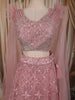 Soft Blush Pink Heavy Sequins Embroidered Design Net Lehenga With Net Dupatta