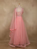 Soft Blush Pink Heavy Sequins Embroidered Design Net Lehenga With Net Dupatta