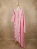 Soft Blush Pink Ikat Printed Design Cotton Straight Cut Salwar Suit with Dupatta