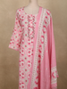 Soft Blush Pink Ikat Printed Design Cotton Straight Cut Salwar Suit with Dupatta