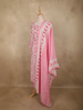Soft Blush Pink Ikat Printed Design Cotton Straight Cut Salwar Suit with Dupatta